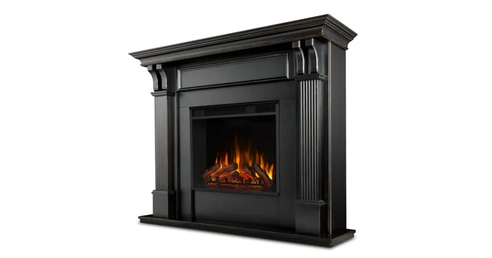 Real Flame Ashley 4,780 BTU / 1,500W 48 Inch Wide Freestanding Mantel Electric Fireplace with Remote Control