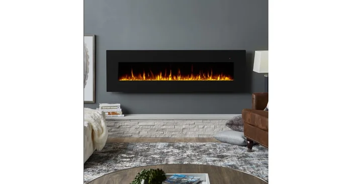 Real Flame Corretto 4700 BTU 72 Inch Wide Wall Mounted Vent Free Electric Fireplace