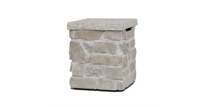 Real Flame Scottsdale 20″ Square Stone Propane Tank Cover and Side Table