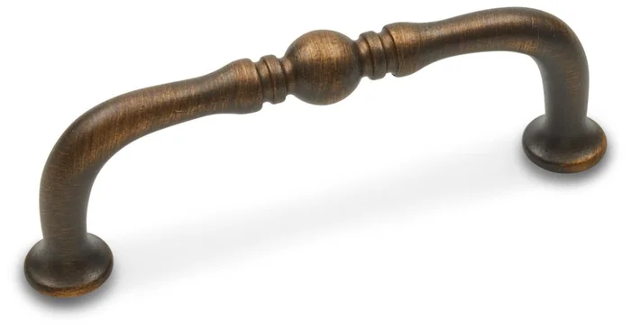 RK International Barrel 3″ Center to Center Solid Brass Traditional Cabinet Handle with Ball and Flared Feet