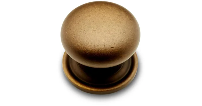 RK International Large Plain 1-1/2 Inch Mushroom Cabinet Knob with Backplate