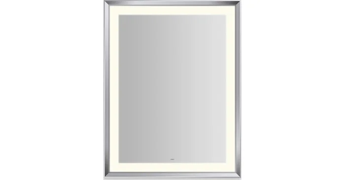 Robern Sculpt 33″W x 43″H Rectangular Flat Metal Framed Wall Mounted Bathroom Mirror with LED Lighting
