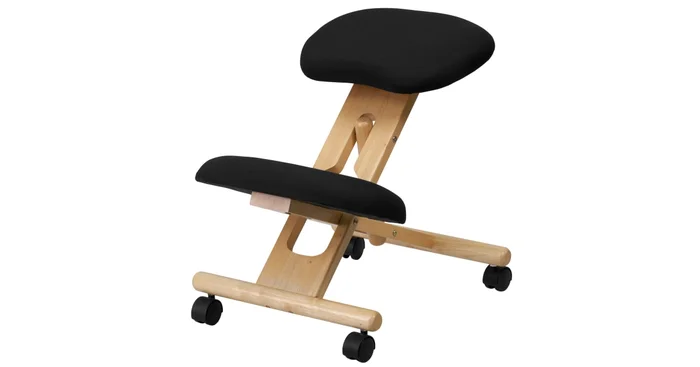 Roseto 17.5 Inch Wide Wood Kneeling Chair with Padded Seat and Knee Rest