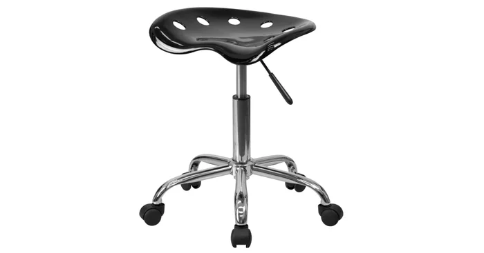 Roseto 17 Inch Wide Metal Swivel Seat Stool with Tractor Seat