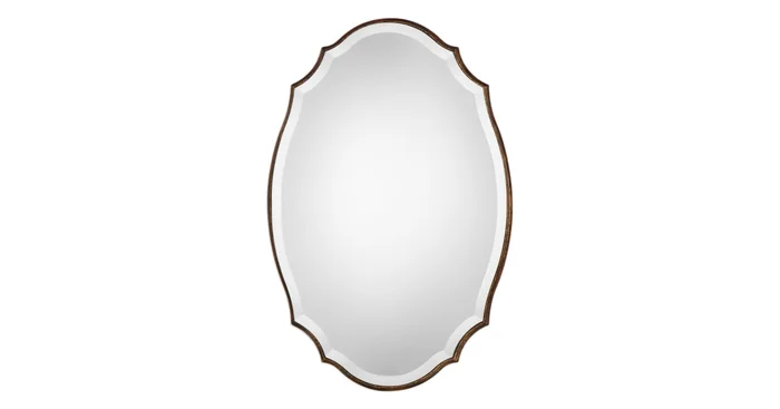 Roseto 19-7/8″ W x 30″ H Modern Oval Framed Bathroom Wall Mirror