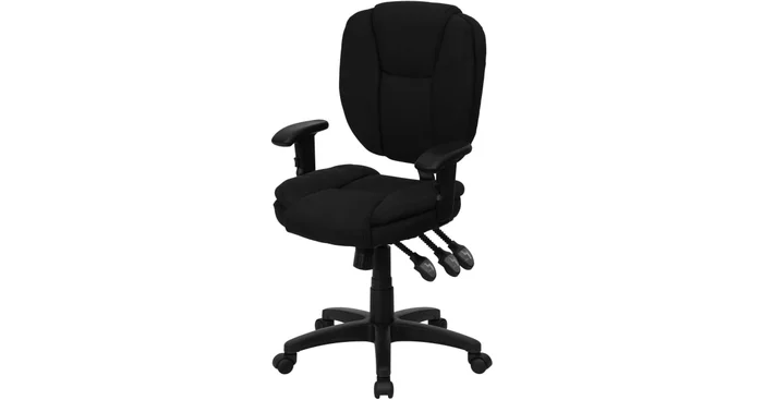 Roseto 19.75 Inch Wide Fabric Swivel Task Chair with Adjustable Arms