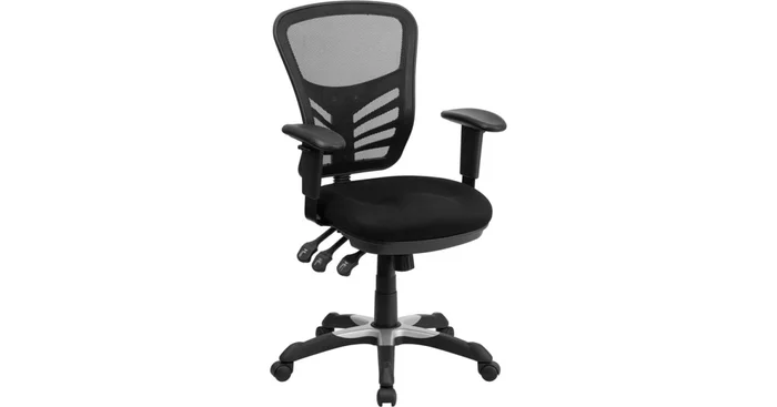 Roseto 25.75 Inch Wide Fabric Executive Swivel Chair with Adjustable Arms