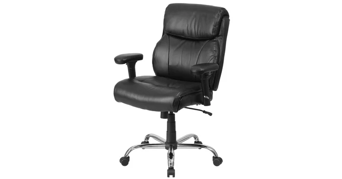 Roseto 29.5 Inch Wide LeatherSoft Blend Swivel Task Chair with Adjustable Arms