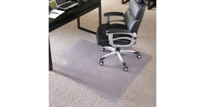 Roseto 36″ X 48″ Vinyl Commercial Grade Office Chair Mat for Carpet with Under Desk Extension – Office Floor Mat