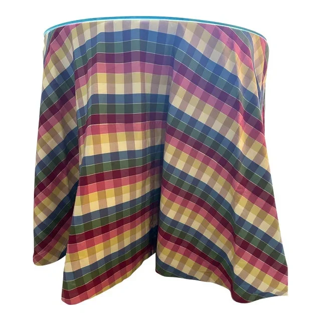 Round Checkered Table Skirt