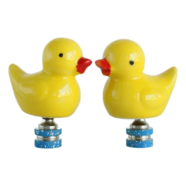 Rubber Duckie Lamp Finials on Chrome Hardware – A Pair