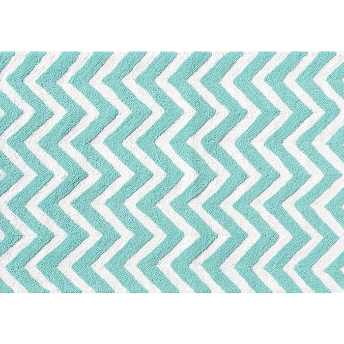 Rug Market Chevron Kids Area Rug in Teal/White