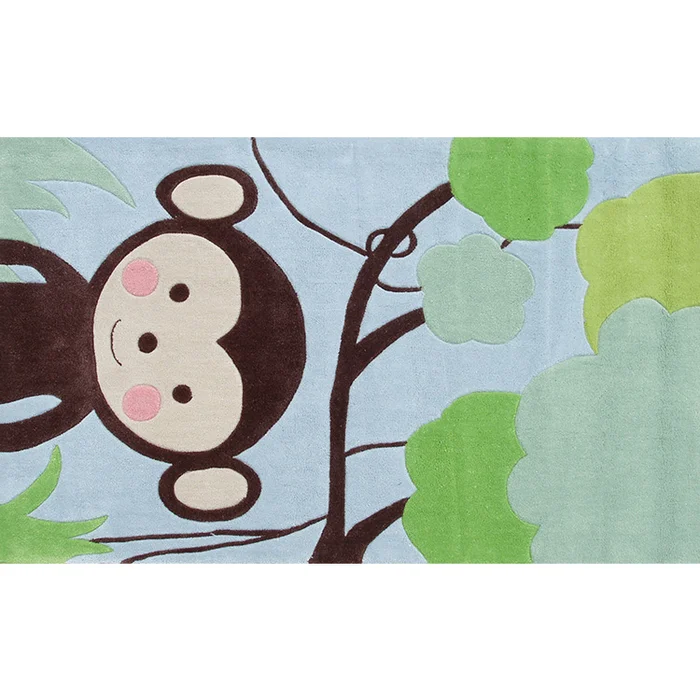 Rug Market Jungle Mania Kids Area in Blue/Brown/Green