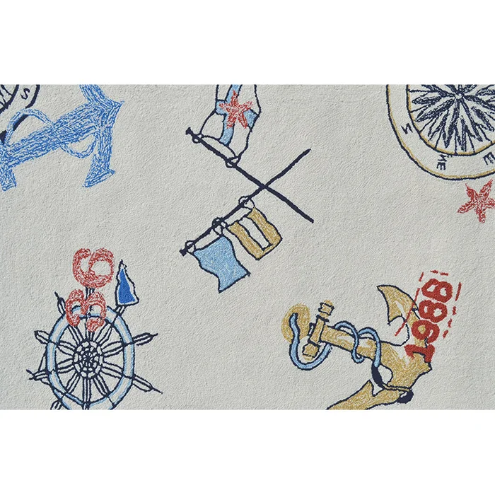 Rug Market Nautical 2.8 x 4.8 Kids Rug in White/Blue/Red