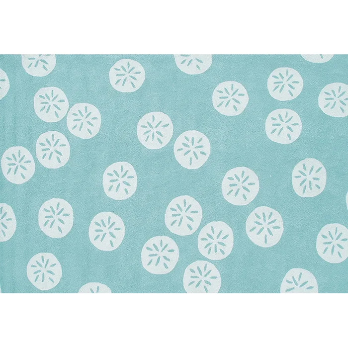 Rug Market Sand Dollar Blue Outdoor Rug in Aqua/White