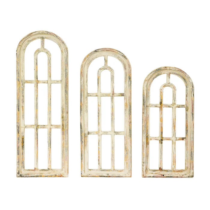 Rustic Arrow Wooden Round Set of Three Windows