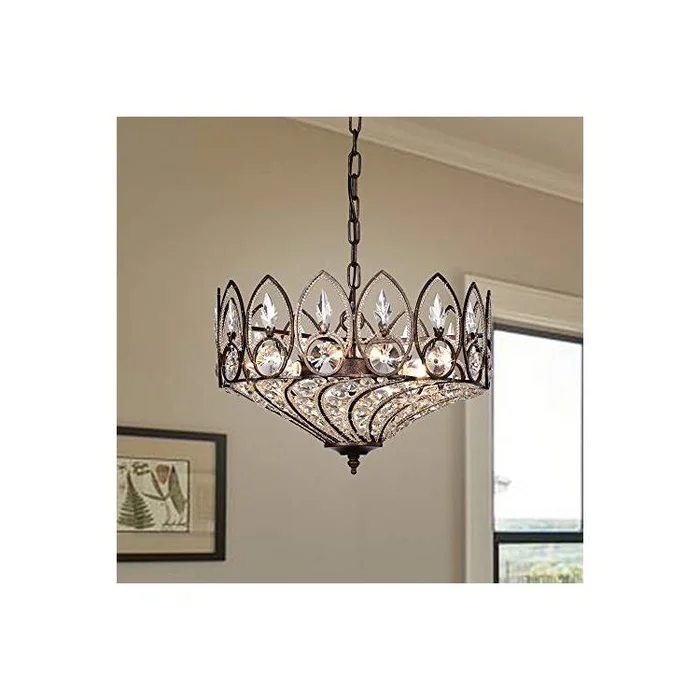 Rustic Bronze 3 – Light Pendant Crystal Shade Lighting Fixture – Warehouse Of Tiffany