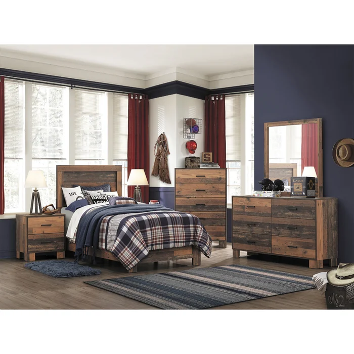 Rustic Pine Twin Bedroom Set – Sidney Collection – Coaster