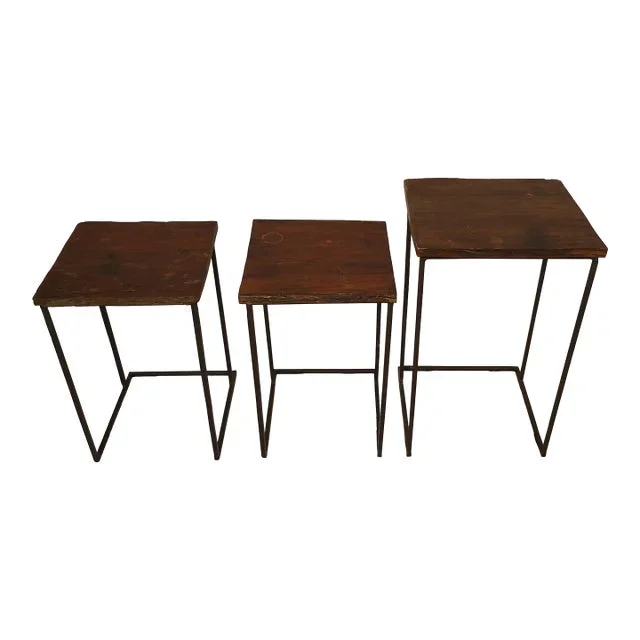 Rustic Set of 3 Nesting Side Tables