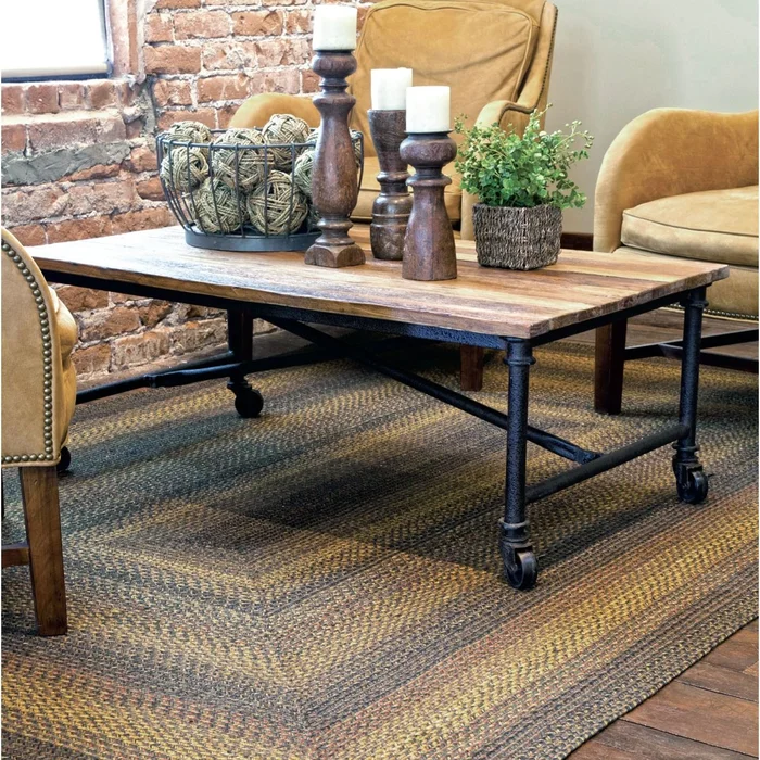 Salem Black Jute Braided Rectangular Rugs
