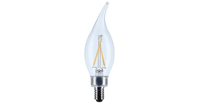 Satco Lighting 3 Watt Dimmable CA10 Candelabra (E12) LED Bulb- 200 Lumens, 3000K, and 90CRI