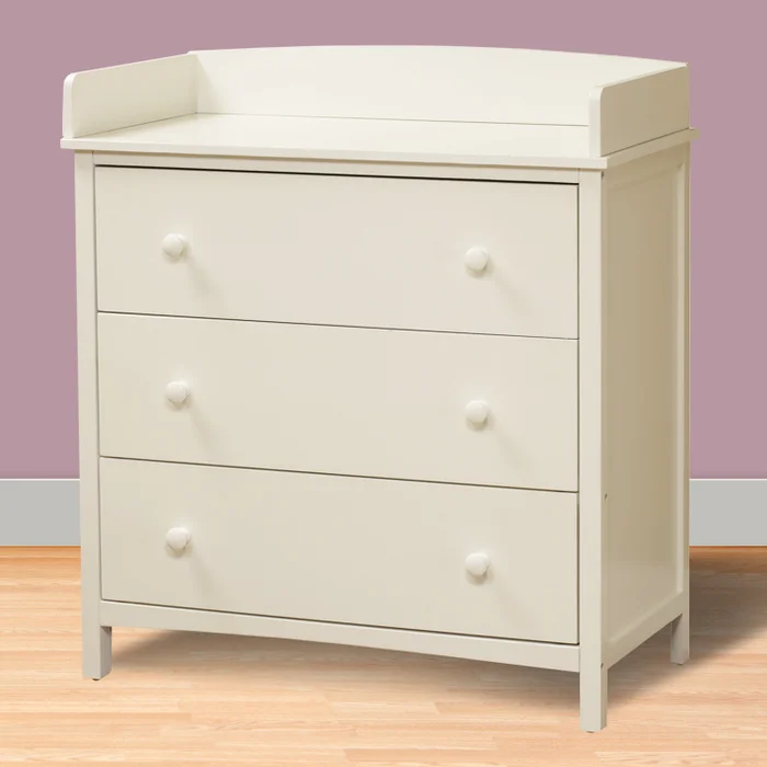 SB2 Simple 3 Drawer Dresser in White