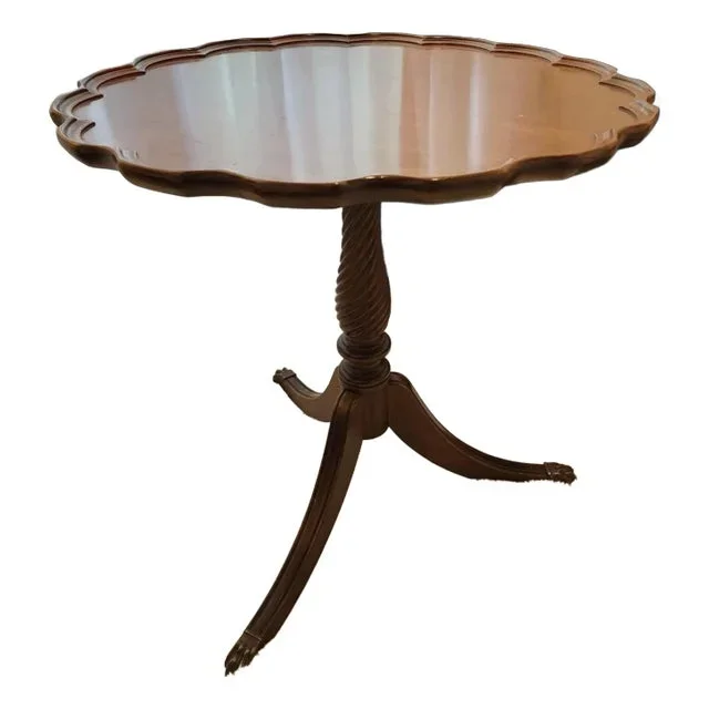 Scalloped Edge Mahogany Tea Table From Brandt
