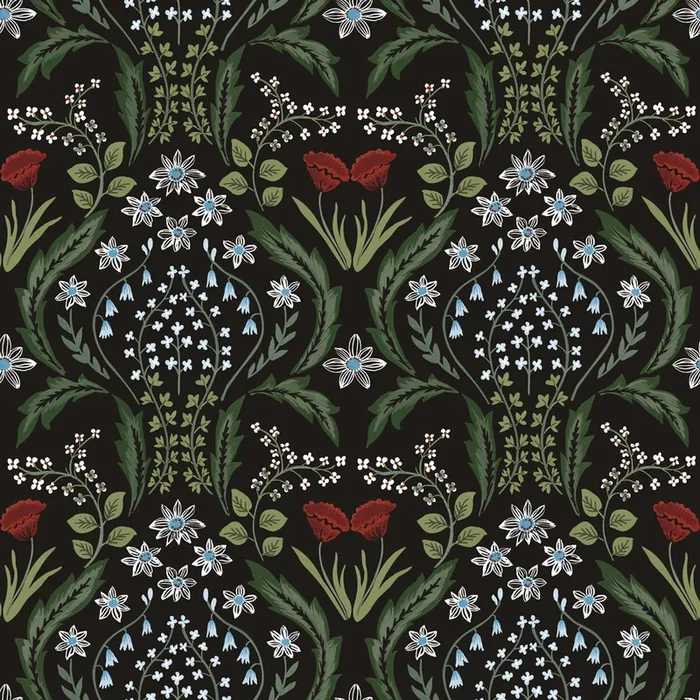 Scandi Floral Removable Wallpaper Sample Swatch