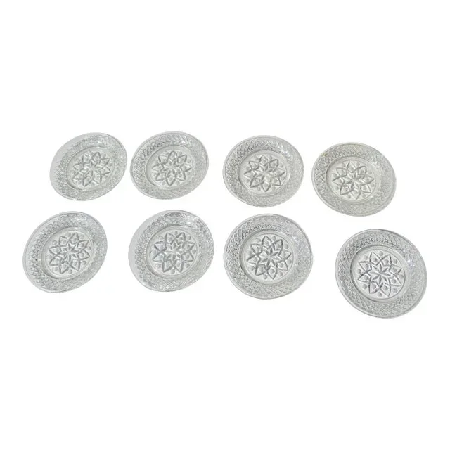 Set of 8 Glass Coasters Circa 1900