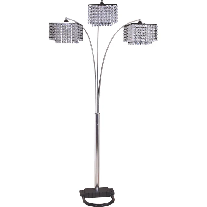 SH LIGHTING 3 Light Crystal Arch Floor Lamp