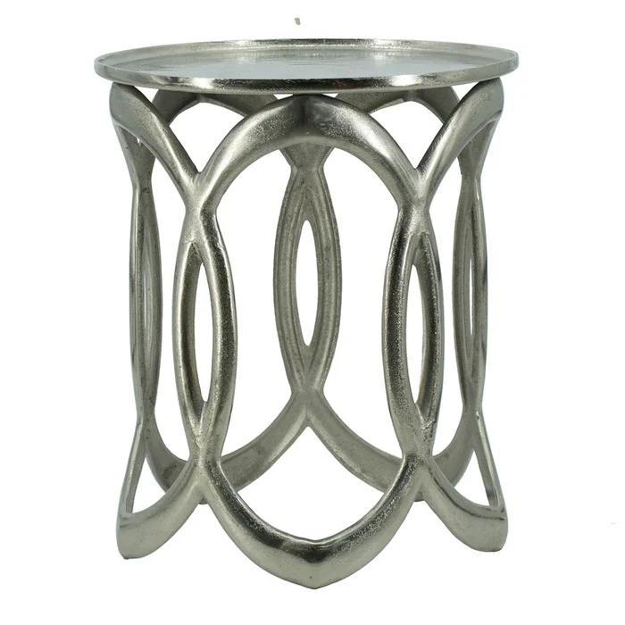 Silver Nesting Side Table – Nickel – Set of 2