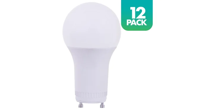 Simply Conserve Pack of (12) 12 Watt Dimmable A19 GU24 LED Bulbs – 1100 Lumens, 3000K, and 90CRI