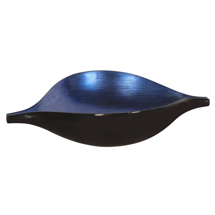 Sleek Blue and Black Lacquer Centerpiece Eye Bowl