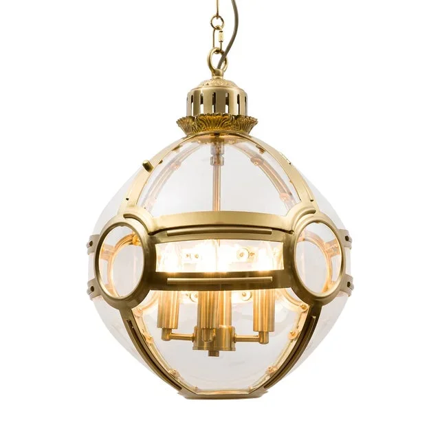 Small Brass Clyde Globe Lantern from Pure White Lines