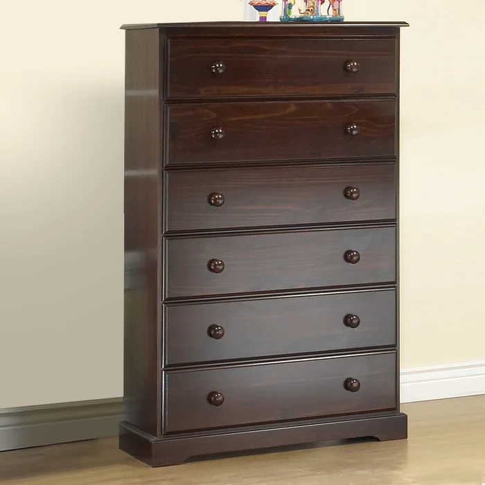 Sorelle Shaker 6 Drawer Chest in Espresso