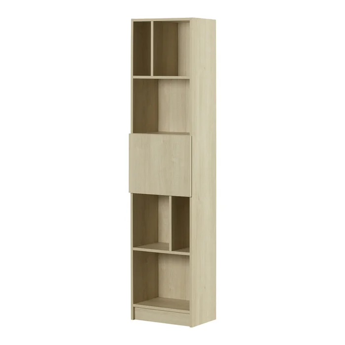 South Shore 5-Shelf Narrow Bookcase Bleached Oak Liora
