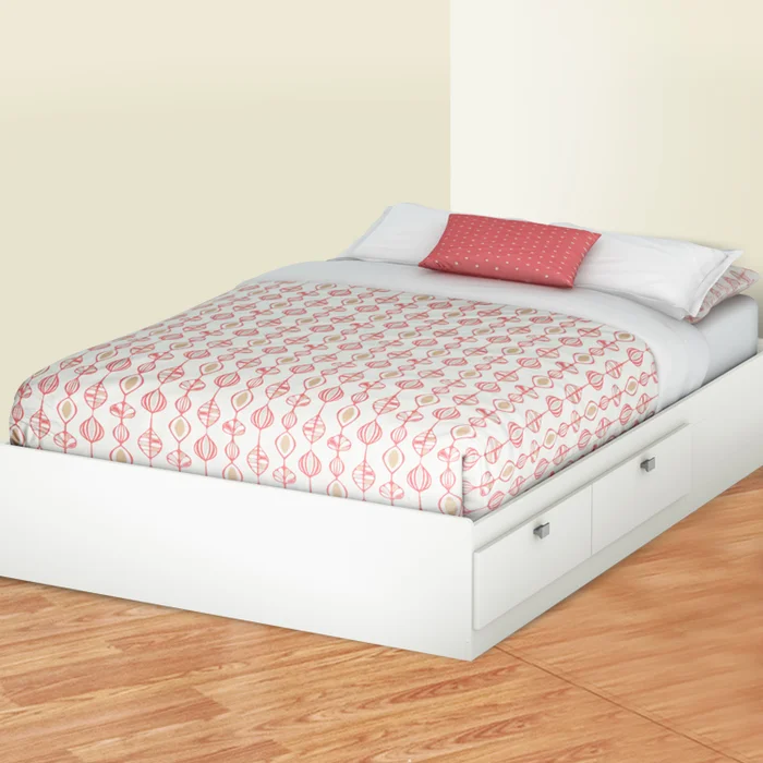 SouthShore Karma Full Mates Bed in Pure White