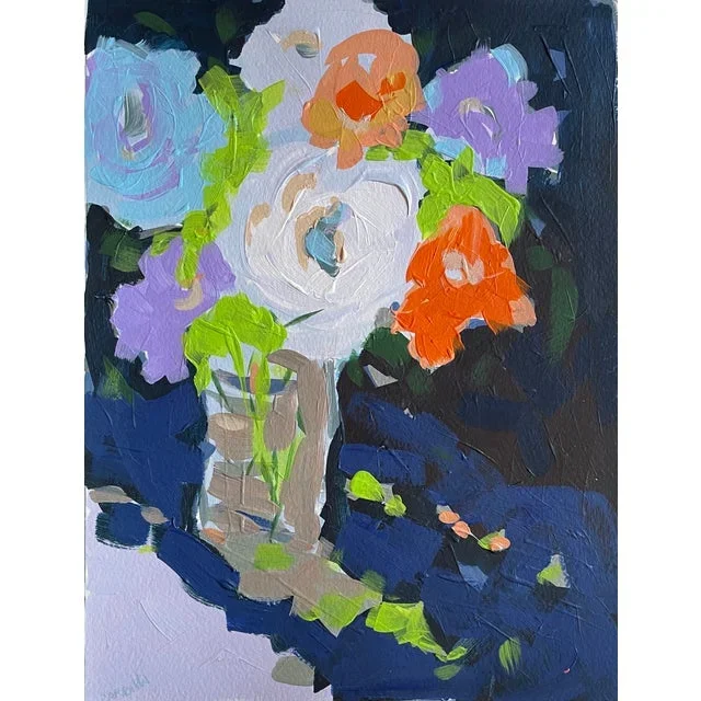 “Spring Flowers” Acrylic Painting on Paper by C. Carrillo