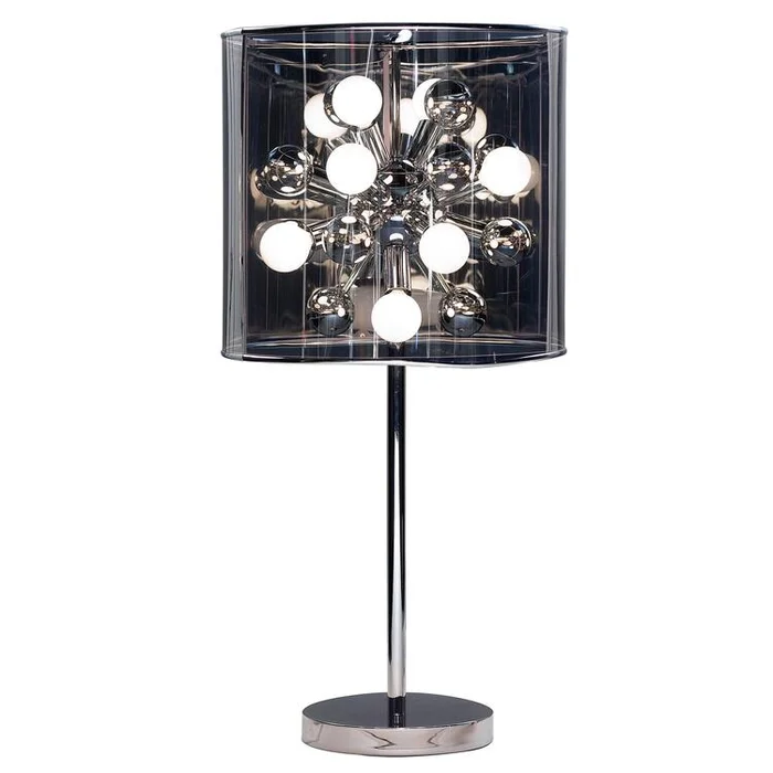 Starburst Chrome Table Lamp with 12 Bulbs and Drum Shade – Adesso