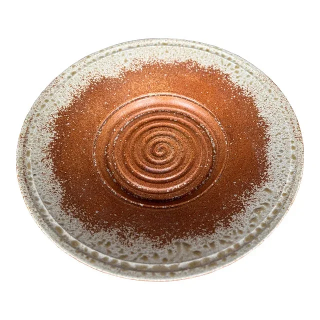 Stephen Fabrico Signed Ceramic Charger / Footed Bowl Wall Hanging Ready.