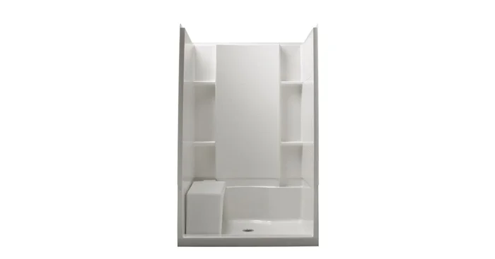 Sterling Accord 48″ x 37-1/4″ x 76″ Vikrell Shower with Drain Center and Seat Included