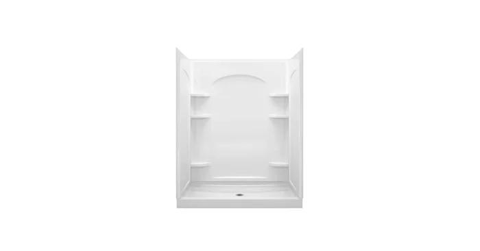 Sterling Ensemble 60″ x 35-1/4″ x 77″ Vikrell Shower with Drain Center