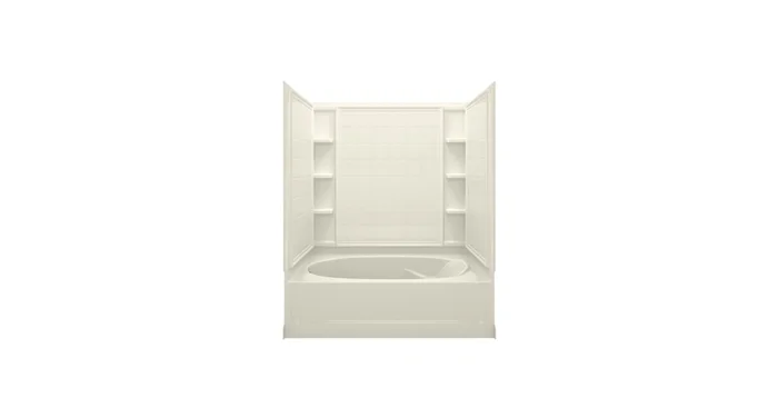 Sterling Ensemble 60″ x 43-1/2″ x 73-1/4″ Vikrell Shower with Drain Left, Tile Design and 16″ Apron