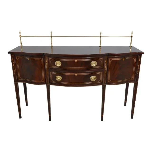 Stickley Federal Mahogany Inlaid Sideboard W. Gallery Backsplash