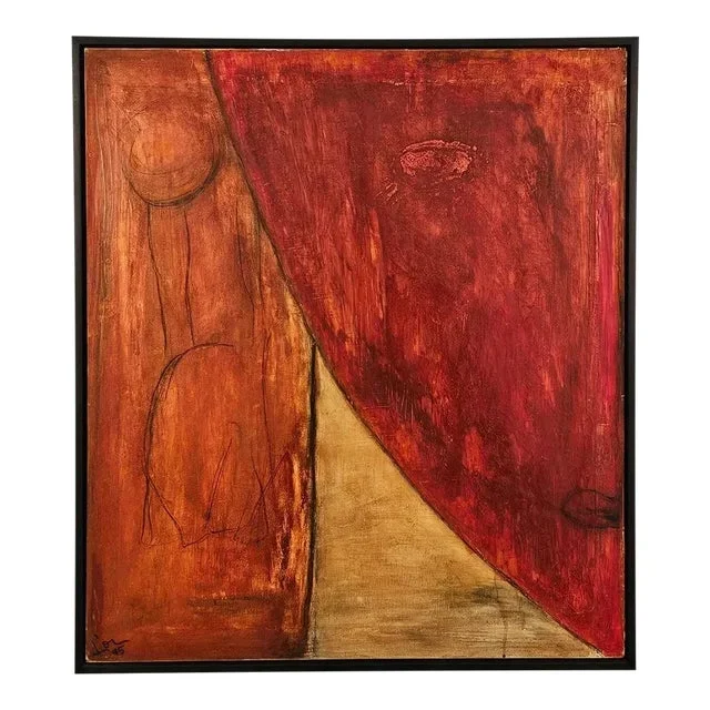 Striking Red and Yellow Composition, Circa 1970