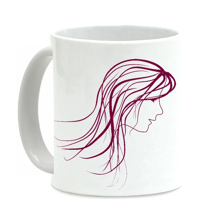 SUBLIMART: Bella Donna Lineart – Mug featuring styled hand drawn trendy women profiles drawings.