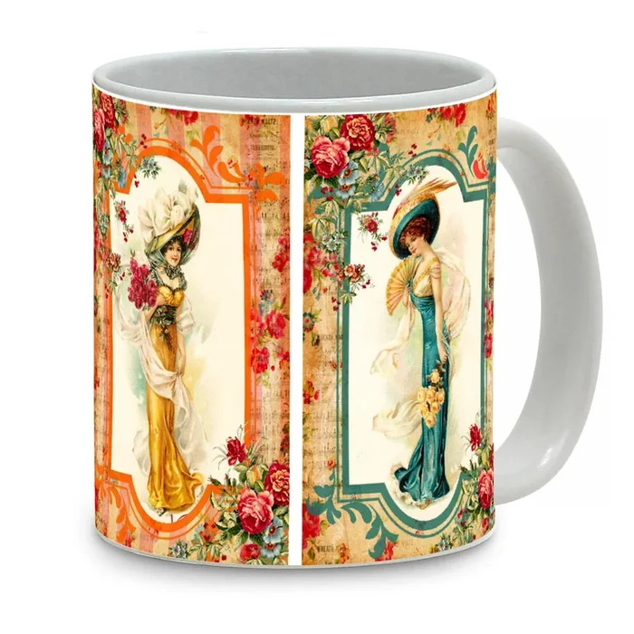 SUBLIMART: Damas – Mug featuring a beautiful 18th Century Damas