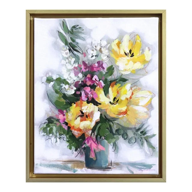 Summer Splash – Framed Floral Still Life Painting on Canvas Original Artwork by Kellie Newsome