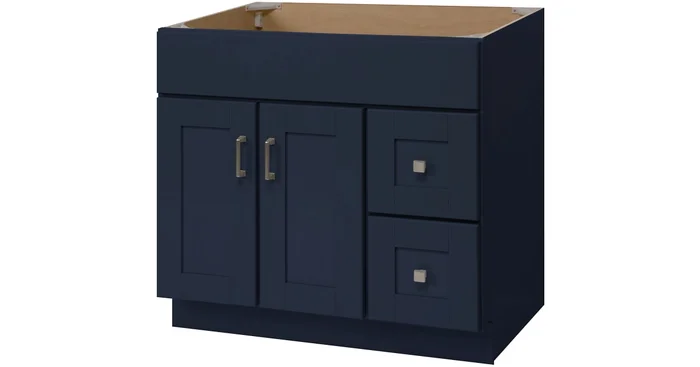 Sunny Wood Blue Topaz 36″ Single Free Standing Vanity Cabinet Only – Less Vanity Top