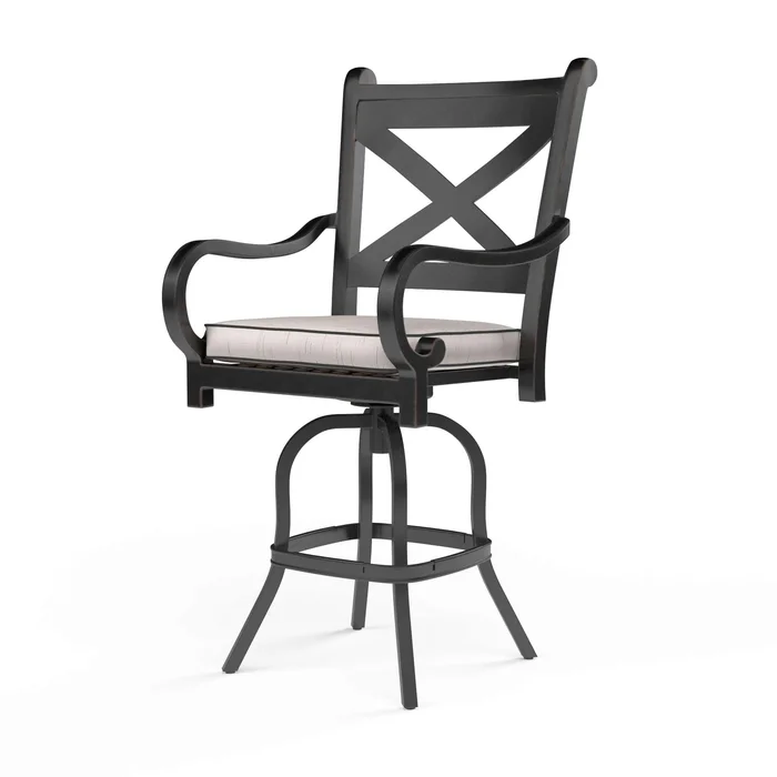 Sunset West – Monterey Barstool in Frequency Sand w/ Contrast Canvas Java Welt – SW3001-7B-SAND-STKIT